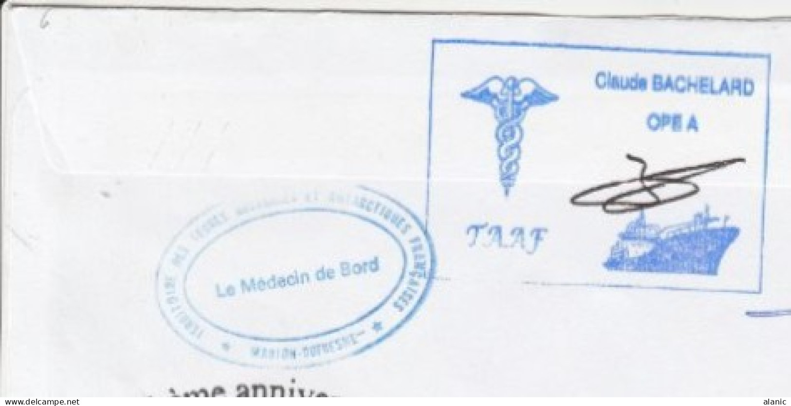 TAAF-LETTRE N°504- Courrier Posté à Bord MARTIN De VIVIES Pour MARSEILLE 21-12-2010 Nombreux Tampons Et Signatures TBE ! - Storia Postale