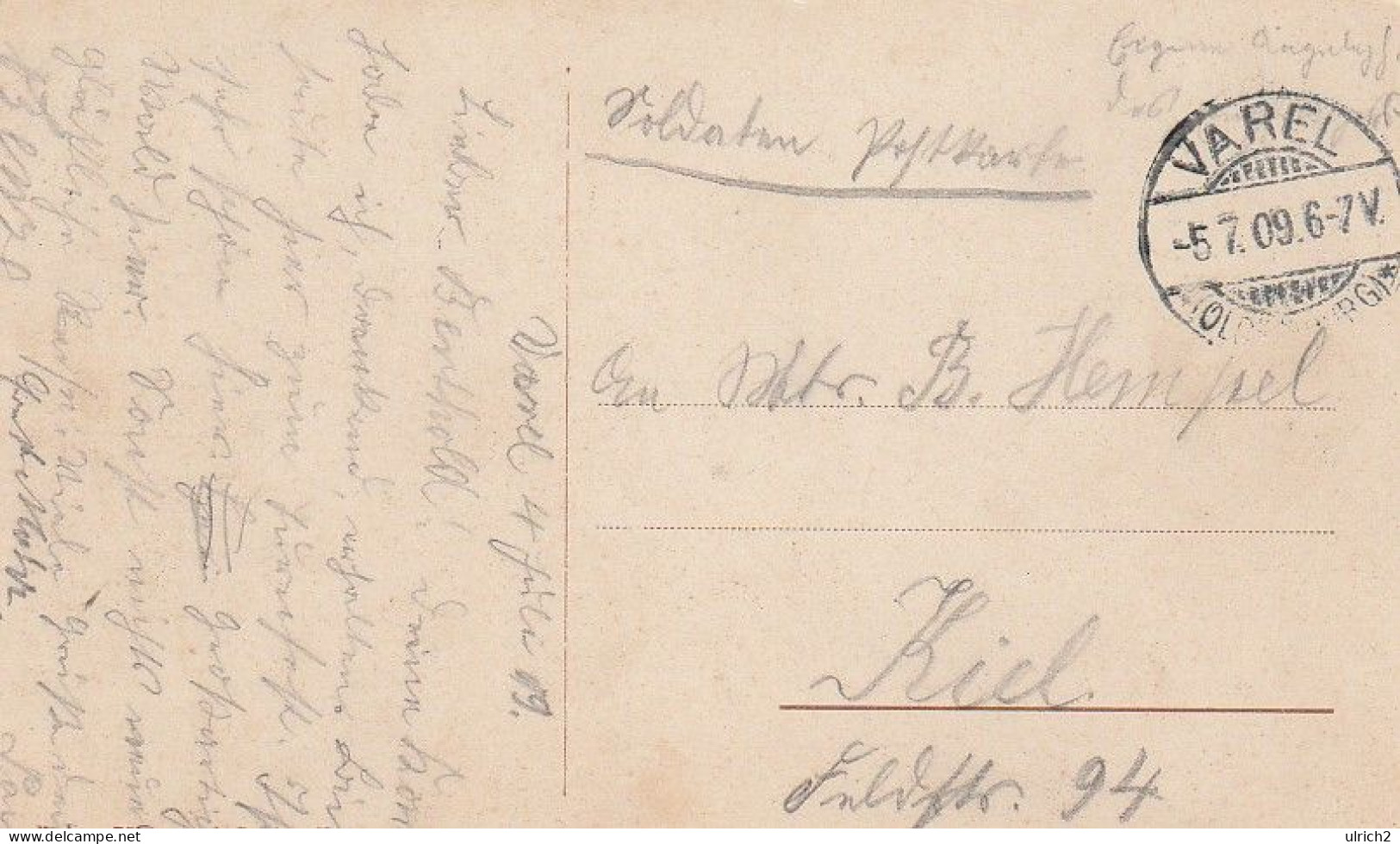 AK Varel - Zur Deutschen Eiche Im Vareler Wald - Soldatenkarte 1909  (64074) - Varel