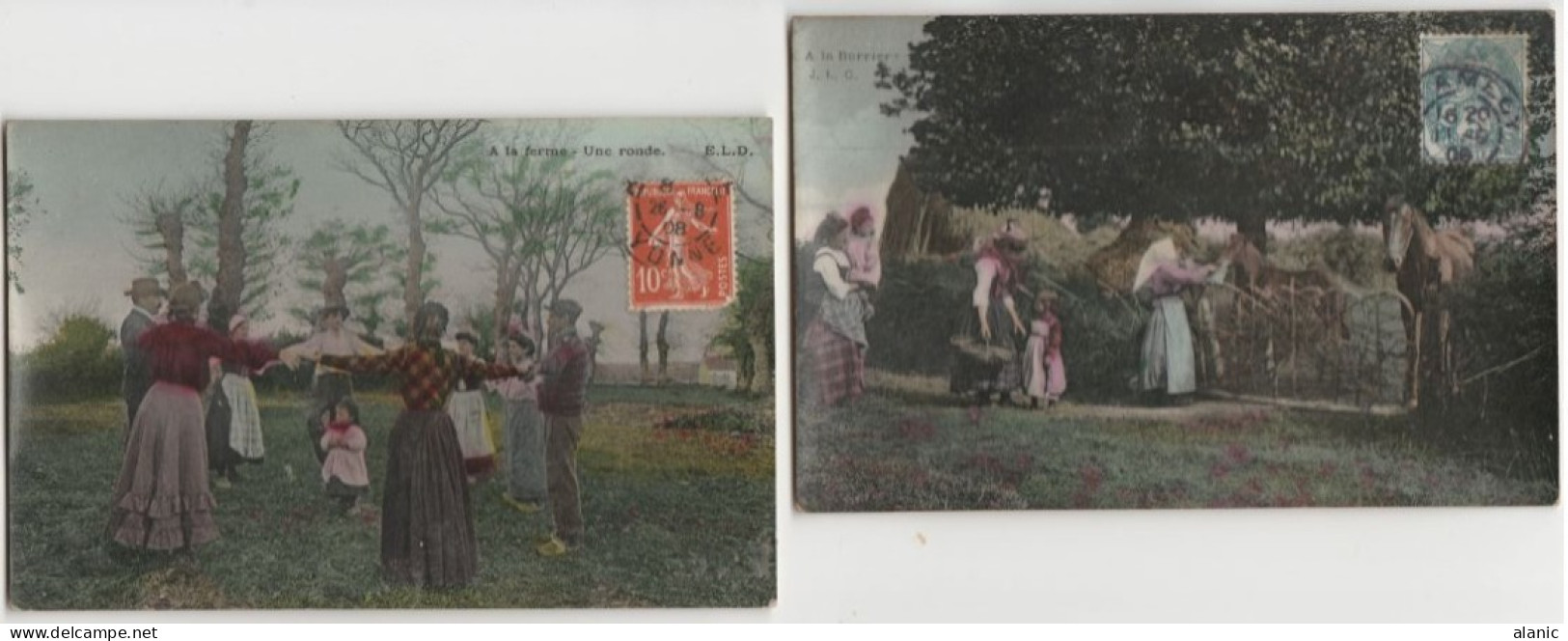 5 CPA-AGRICULTURE-cartes Glacées & Colorisées Circulees-Animées - Collezioni E Lotti