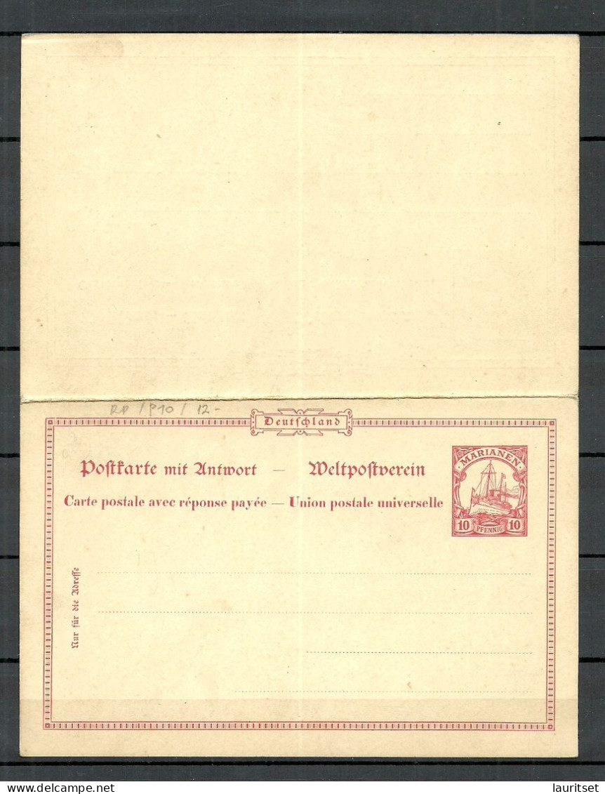 MARIANEN GERMANY Deutschland Kolonien 1900-1905 Postal Stationery Postkarte Ganzsache 10 Pf, Unused - Marianen