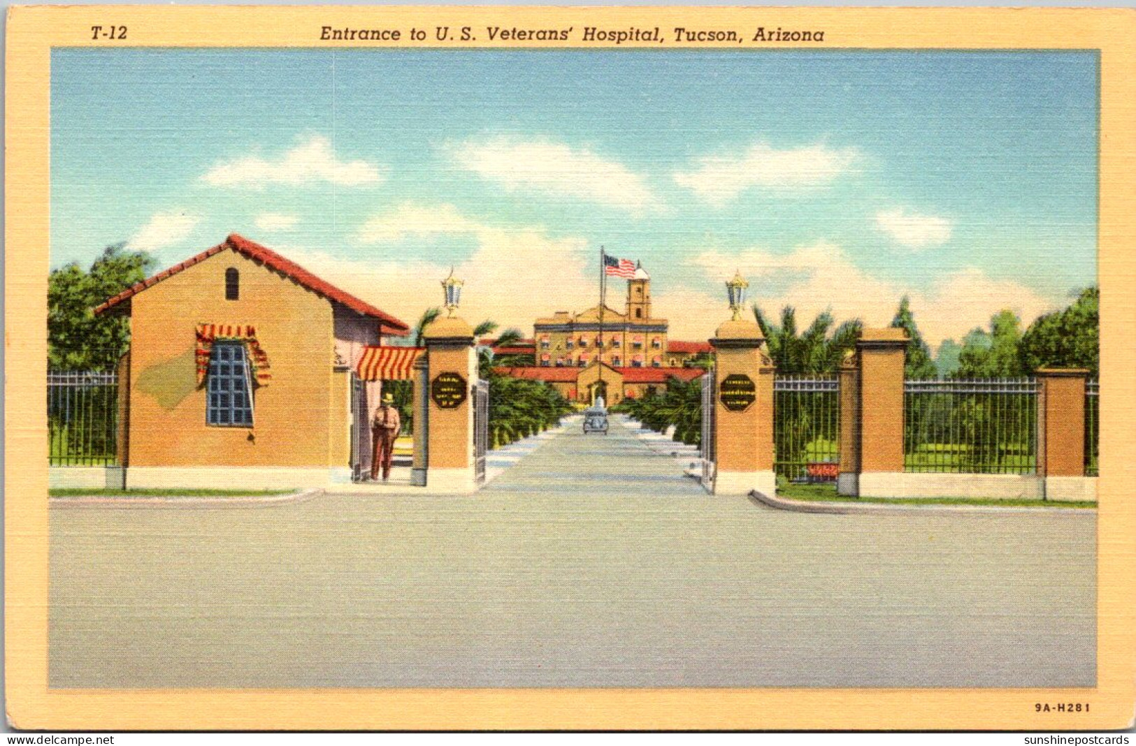 Arizona Phoenix Entrance To U S Veterans Hospital Curteich - Phönix