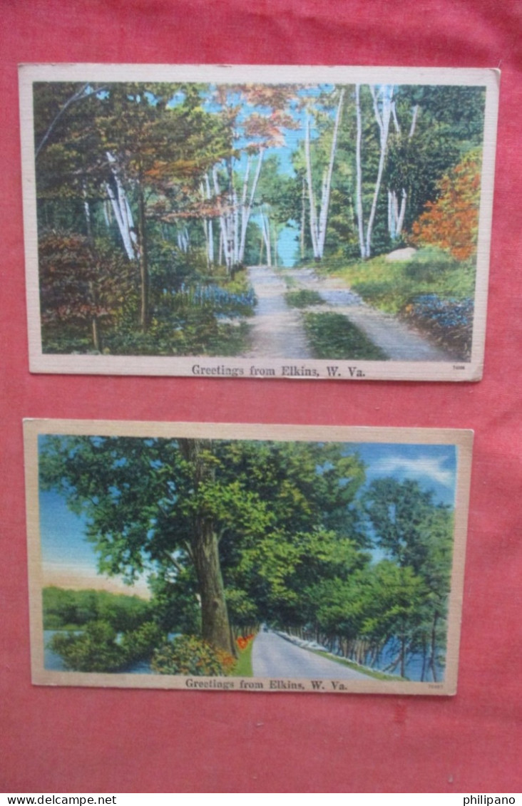 Lot Of 2 Cards. -- Elkins. West Virginia    Ref 6050 - Otros & Sin Clasificación