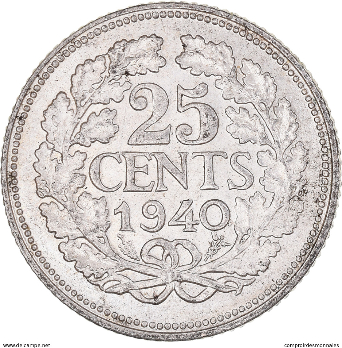 Monnaie, Pays-Bas, Wilhelmina I, 25 Cents, 1940, Utrecht, TTB, Argent, KM:164 - 25 Centavos