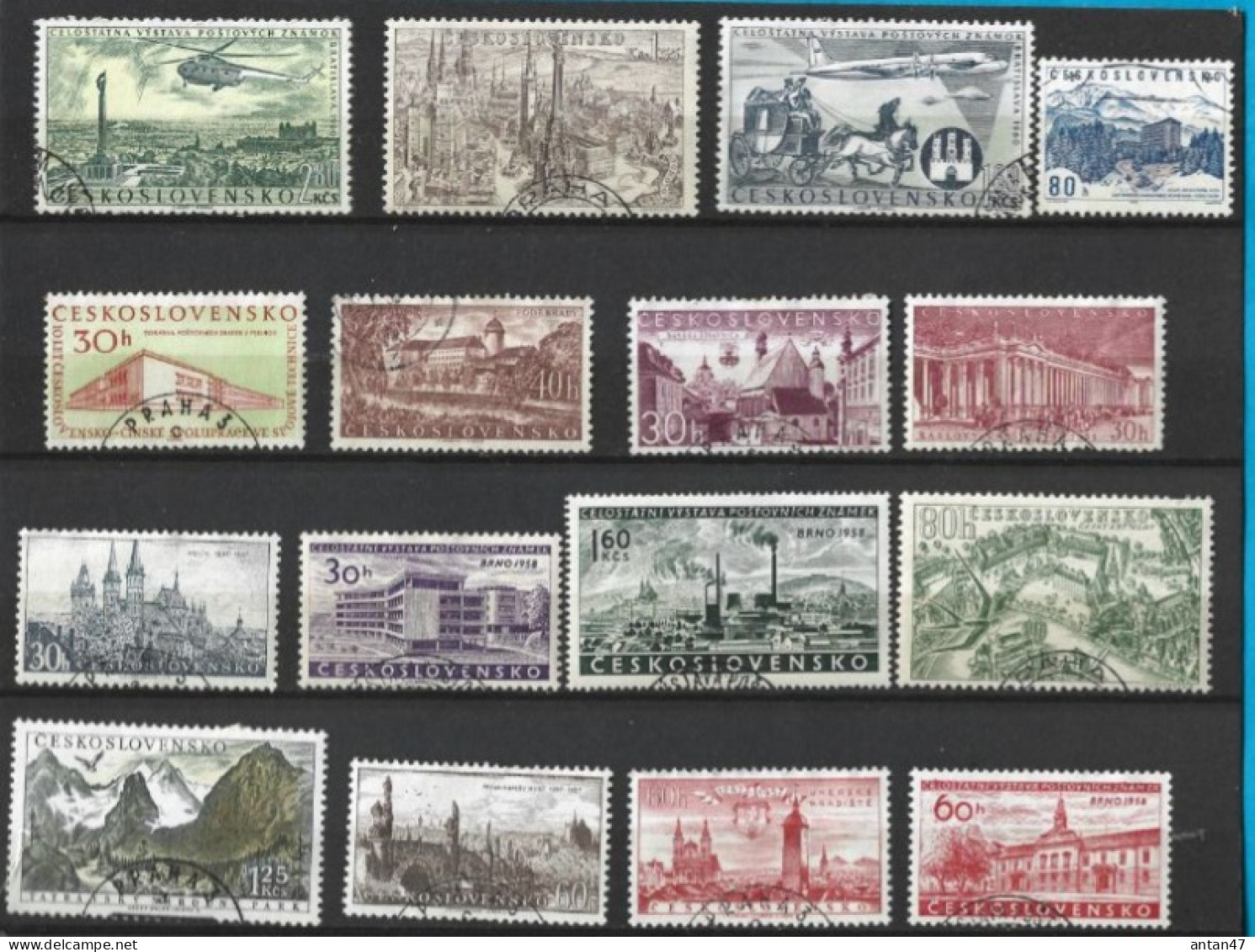 Lot De 80 Timbres Oblitérés TCHECOSLOVAQUIE - Verzamelingen & Reeksen