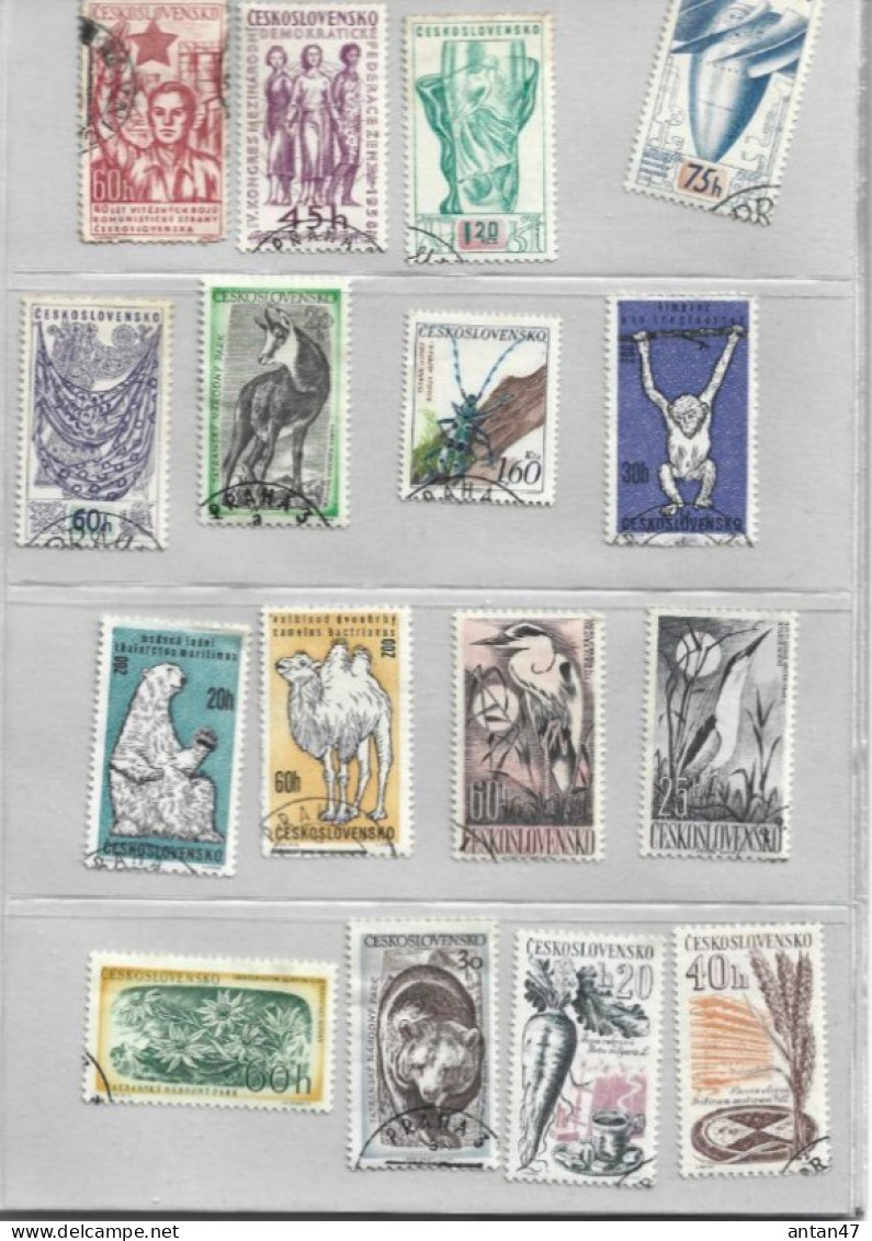 Lot De 80 Timbres Oblitérés TCHECOSLOVAQUIE - Verzamelingen & Reeksen