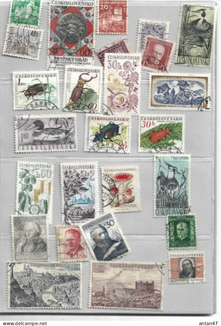 Lot De 80 Timbres Oblitérés TCHECOSLOVAQUIE - Collezioni & Lotti