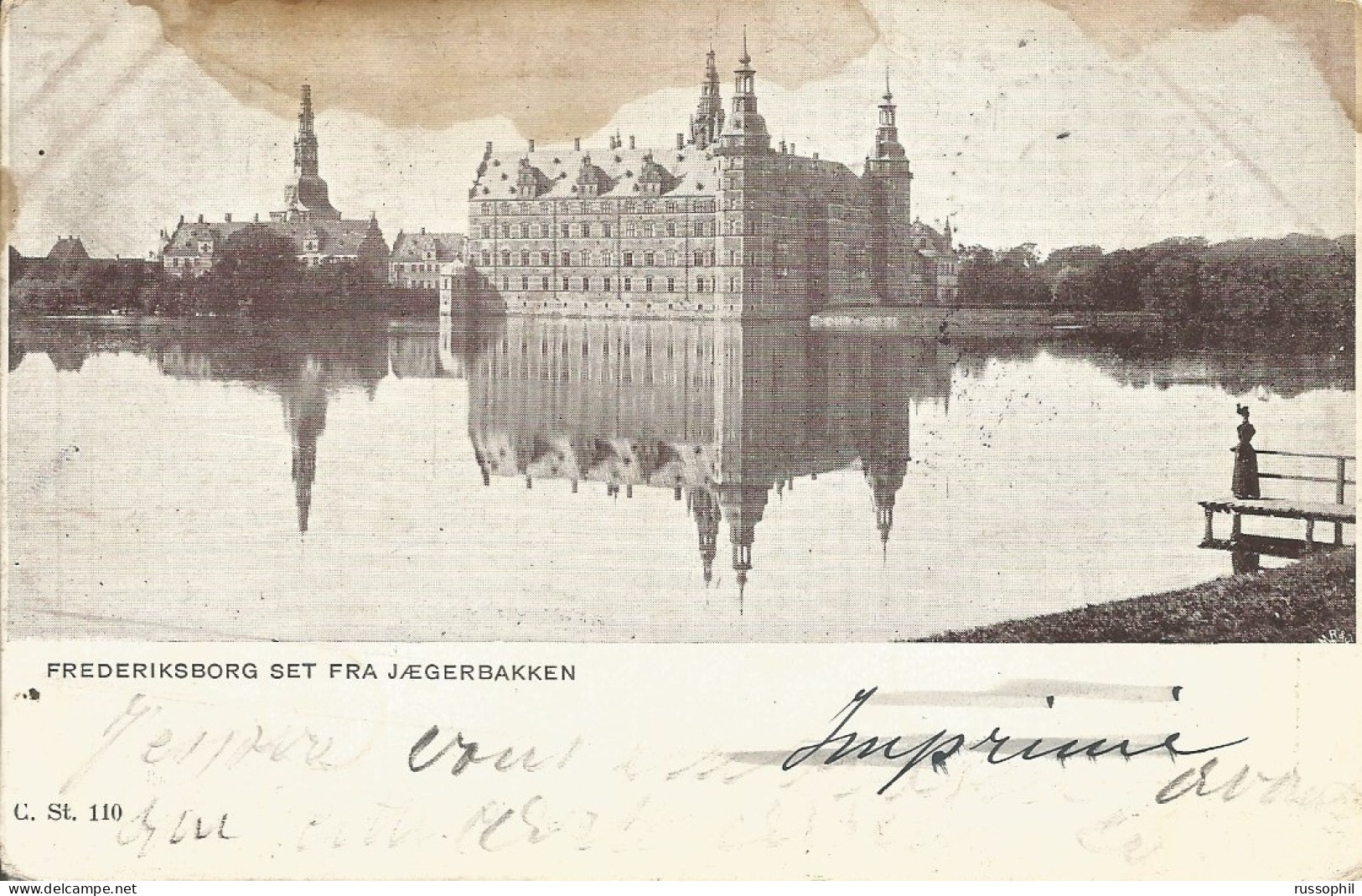 DENMARK - FRANKED PC (VIEW OF FREDERIKSBORG) TO BELGIUM WITH TRANSIT THROUGH SWEDEN - 1900 - Briefe U. Dokumente