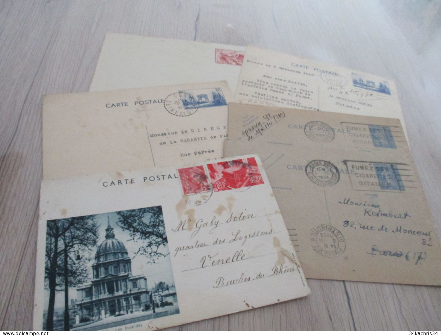 France Lot 6 Entiers Anciens Tout état - Colecciones & Series: PAP