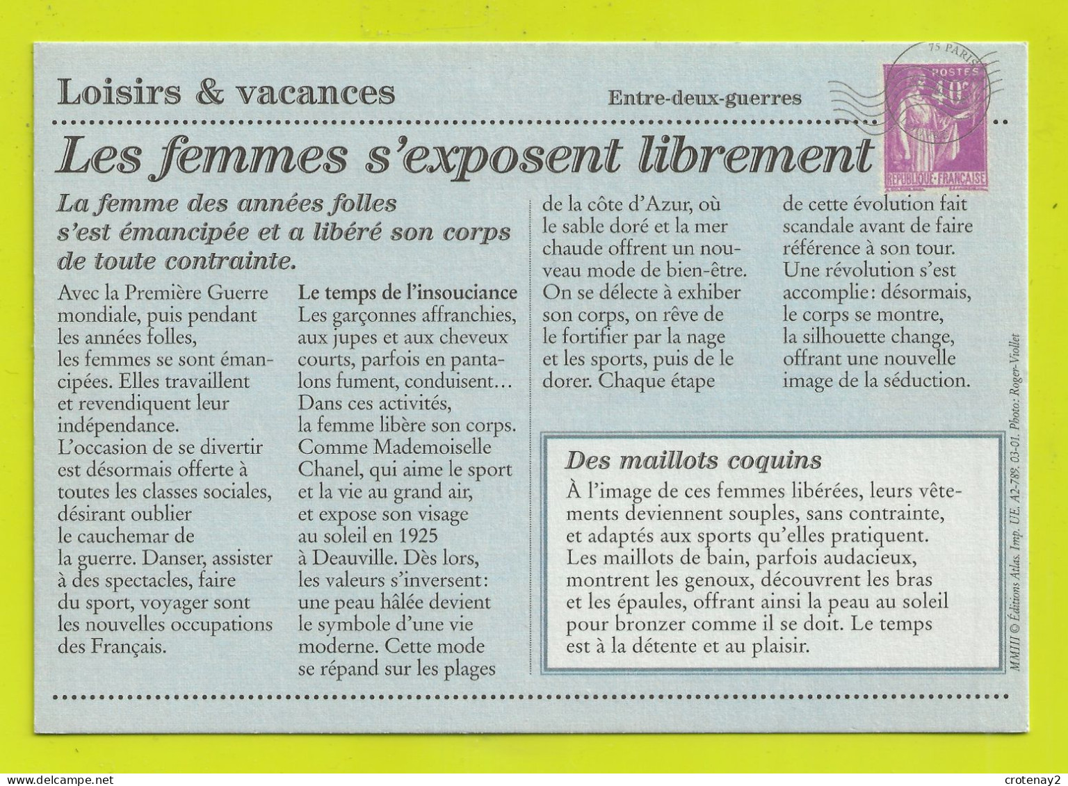 CP Moderne VOIR DOS Nostalgie 1925 Baigneuses En Bretagne Les Femmes S'exposent Librement Maillots Coquins ? Audacieux ! - Silhouettes