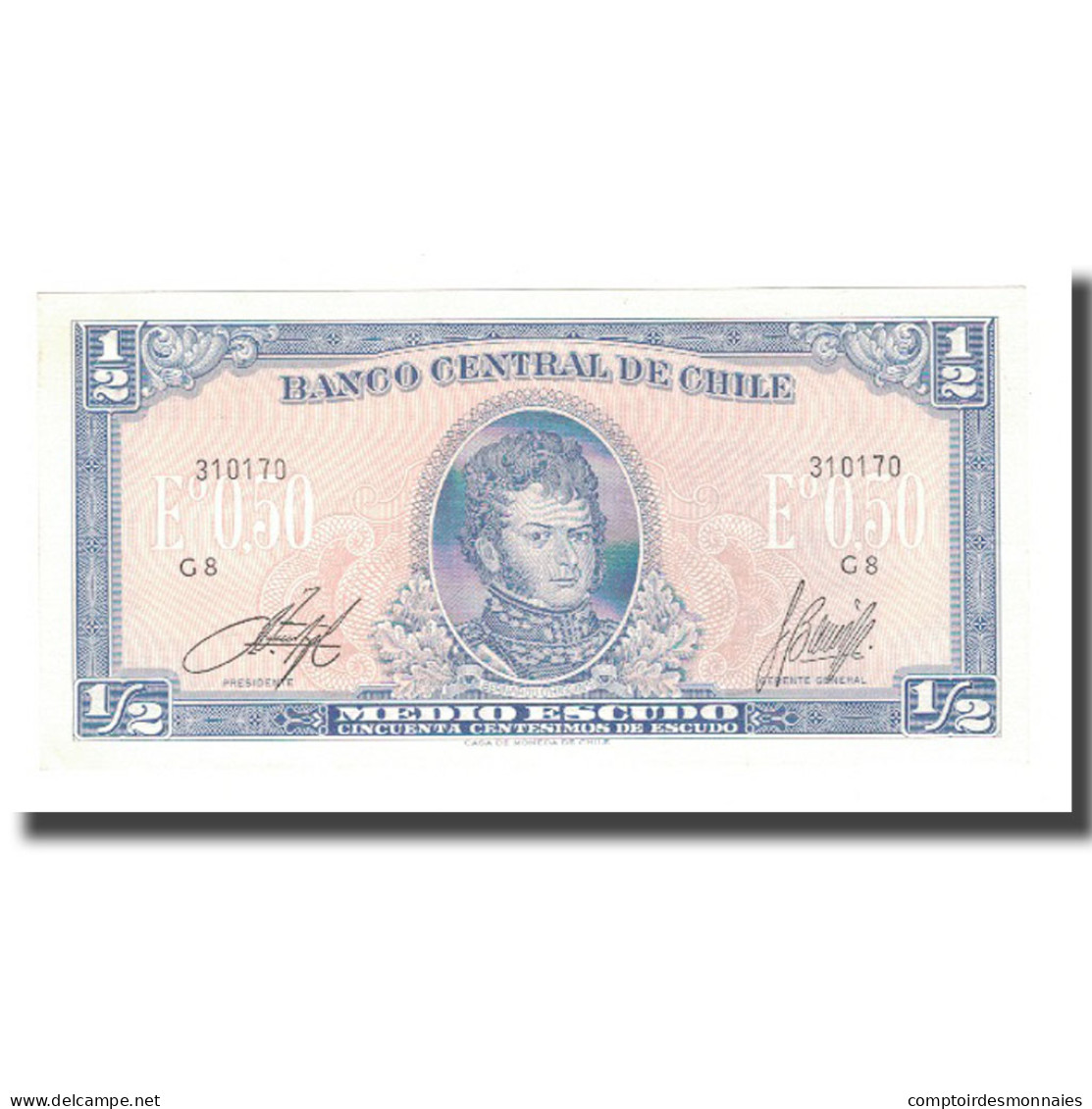 Billet, Chile, 1/2 Escudo, KM:134Aa, SPL+ - Chili