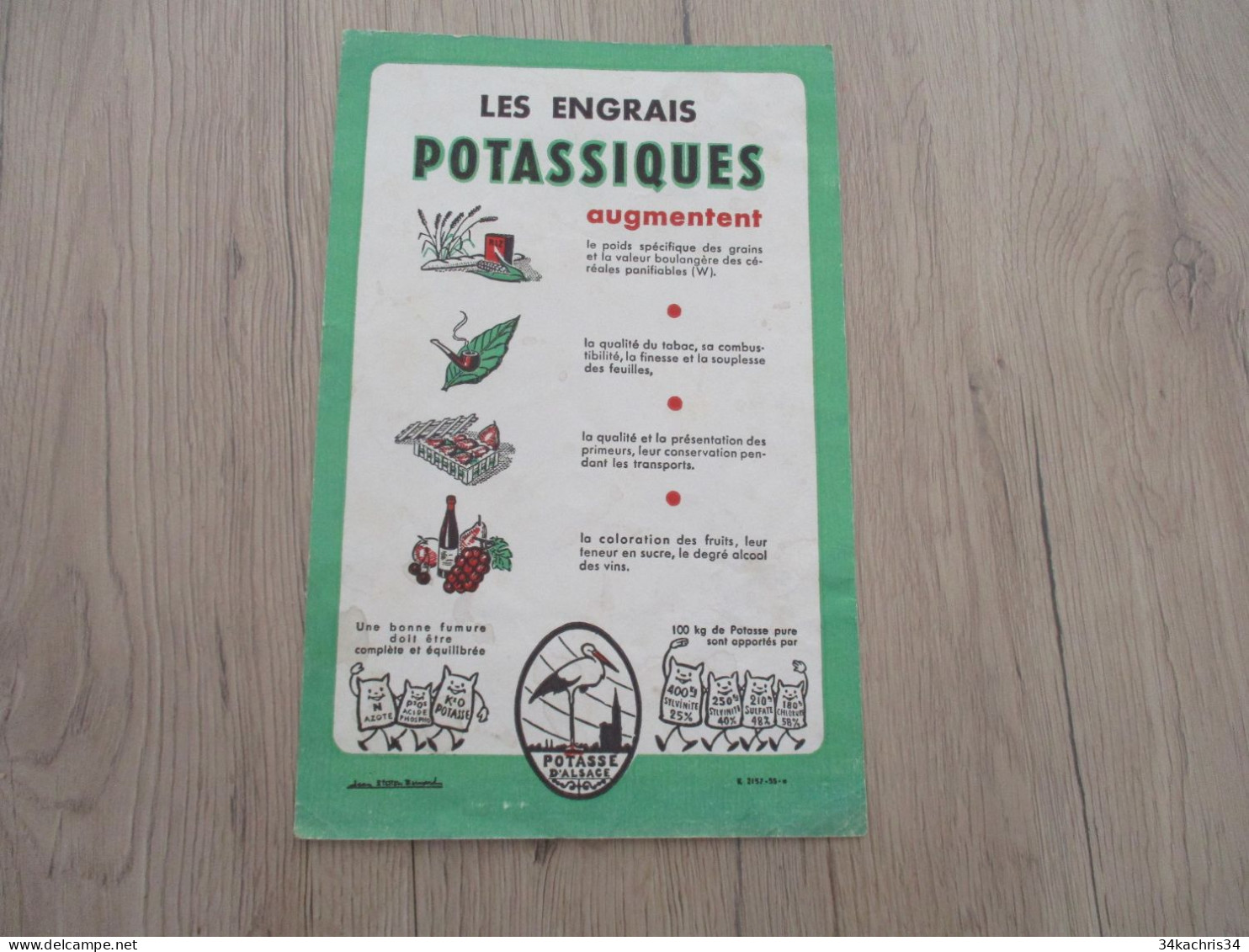 LAV Buvard Pub Publicitaire Illustré Les Engrais Potassiques En L'état - Agriculture