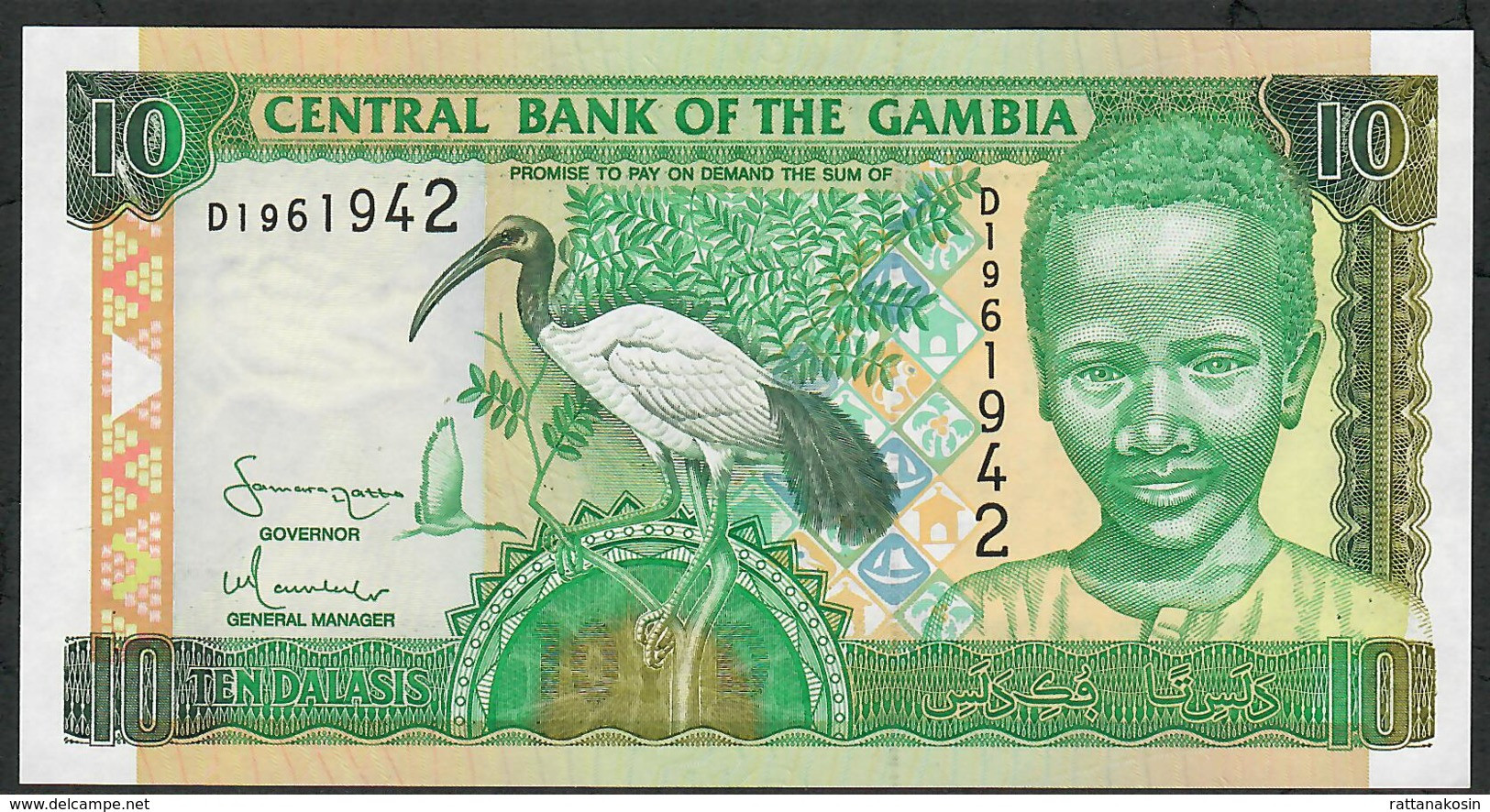 GAMBIA PP21c 10 DALASI 2005 Prefix D Signature 14    UNC. - Gambia