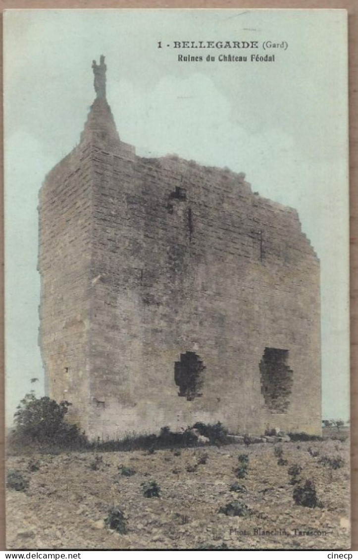 CPA 30 - BELLEGARDE - Ruines Du Château Féodal - TB PLAN EDIFICE - Bellegarde