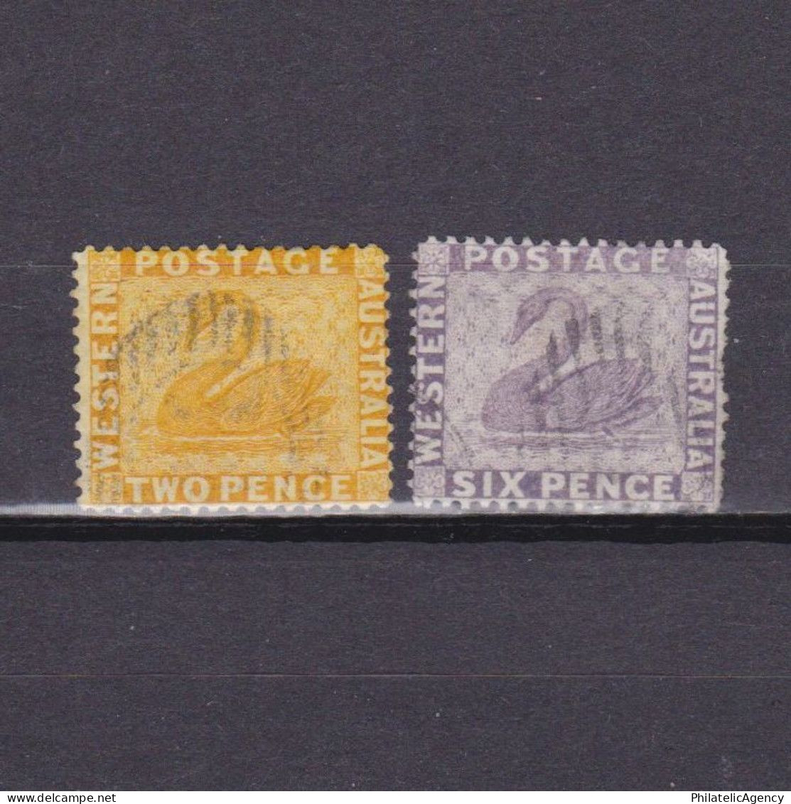 WESTERN AUSTRALIA 1876, SG# 70,75, Wmk Crown CC Perf 14, Part Set, Swan, Used - Gebruikt