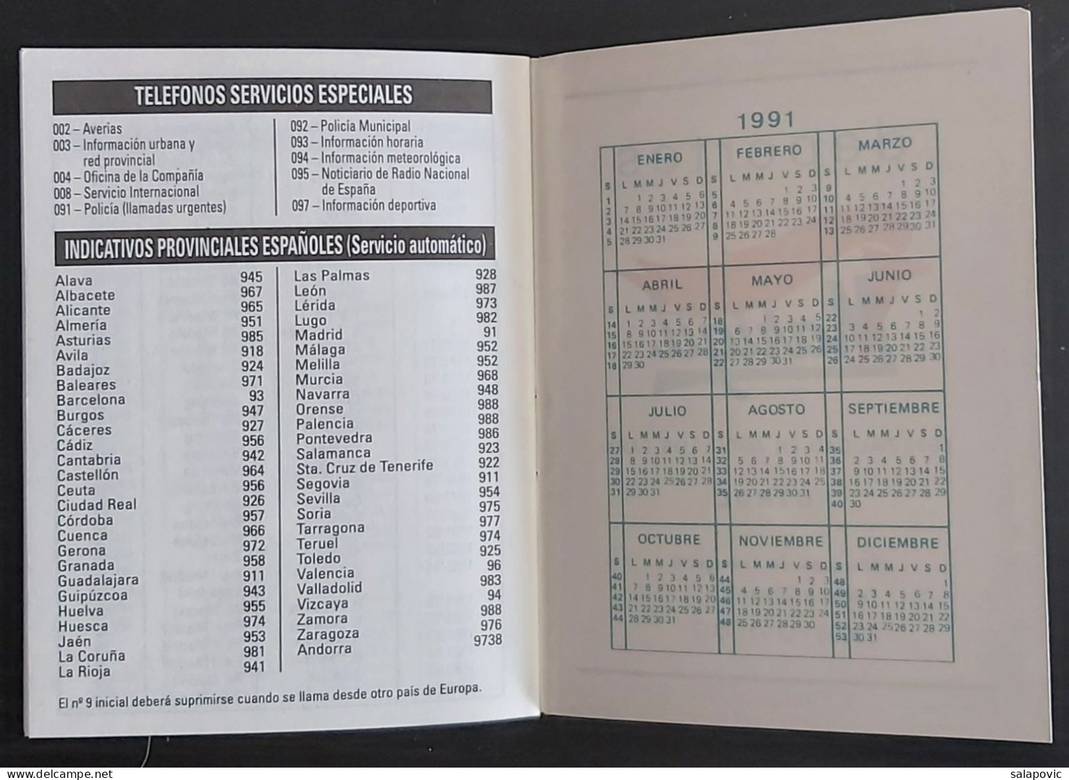 La Liga, Primera Division Season 1990/91, Football  fussball Futebol Soccer Calcio Spain, Booklet 10.4 X 7.8 Cm   SL-1 - Livres