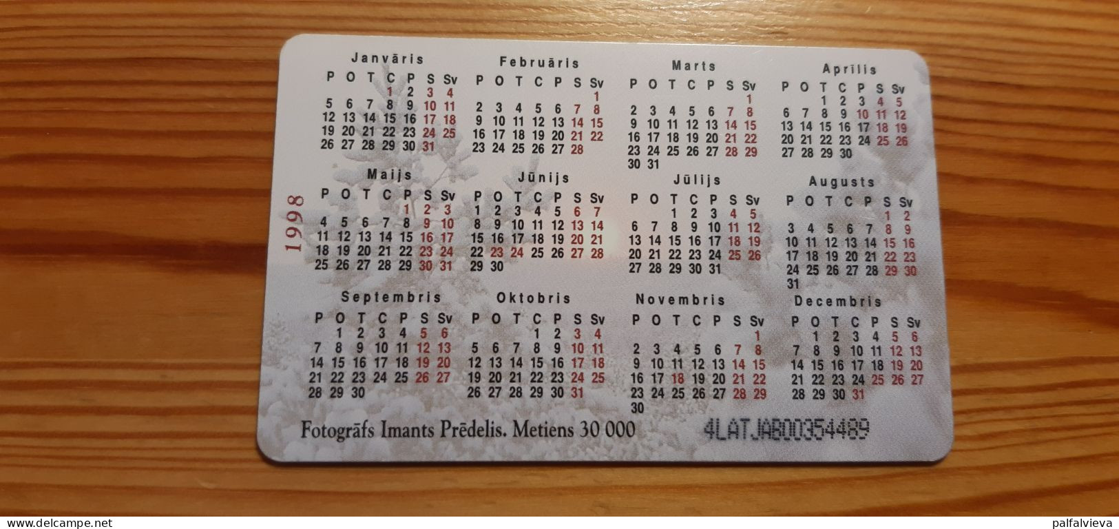 Phonecard Latvia - Calendar, Christmas - Letonia