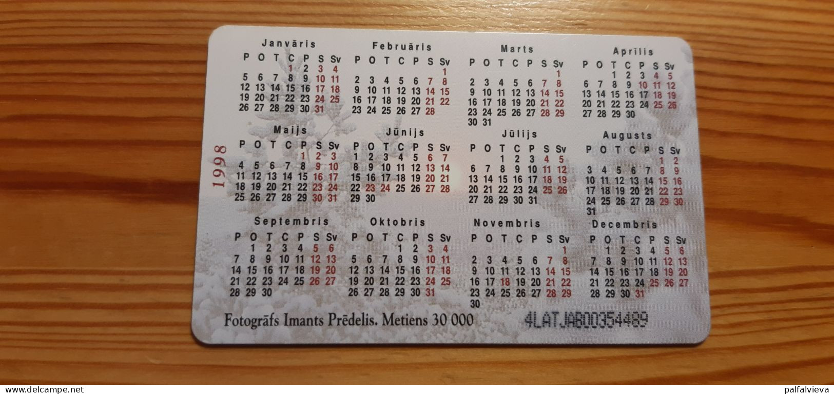 Phonecard Latvia - Calendar, Christmas - Latvia