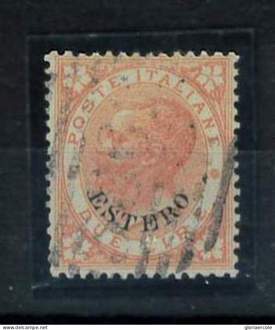 P0621 - LEVANTE Italiano ESTERO - Storia Postale - Sass 9 USATO Annullo Sbarre - Ohne Zuordnung