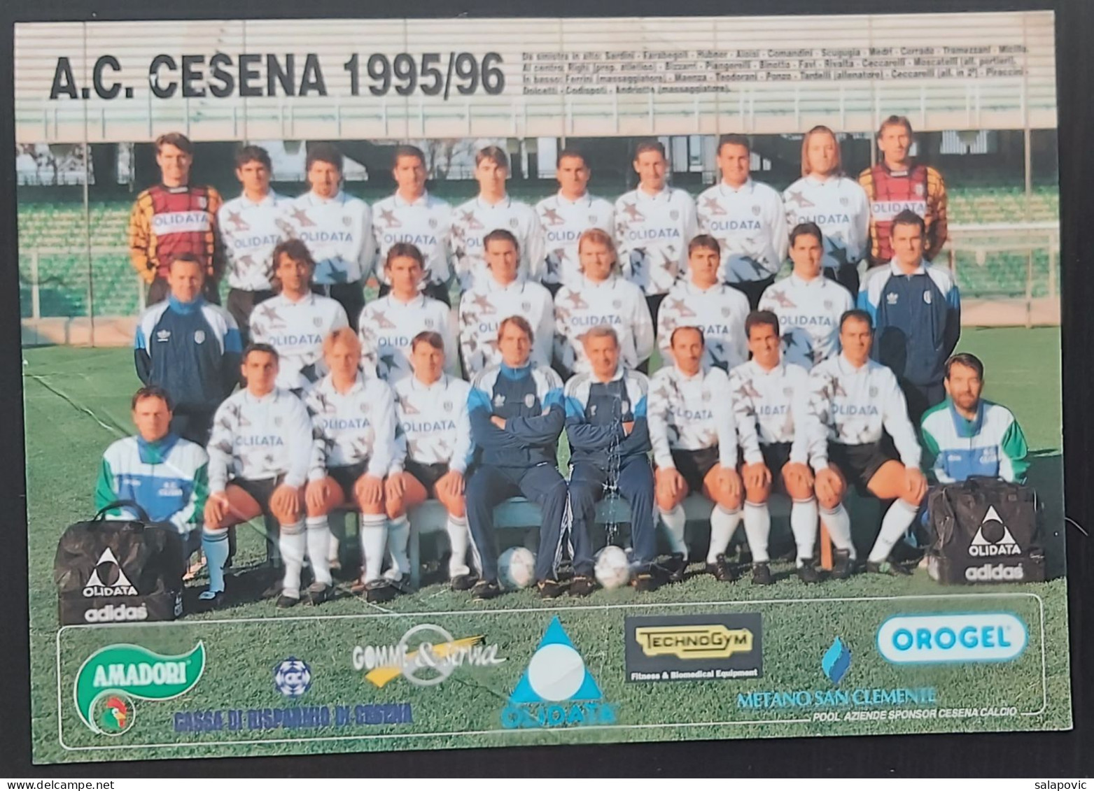 AC Cesena Italy 1995/1996 Football Club Football Fussball Futebol Soccer Calcio Fútbol  SL-1 - Apparel, Souvenirs & Other