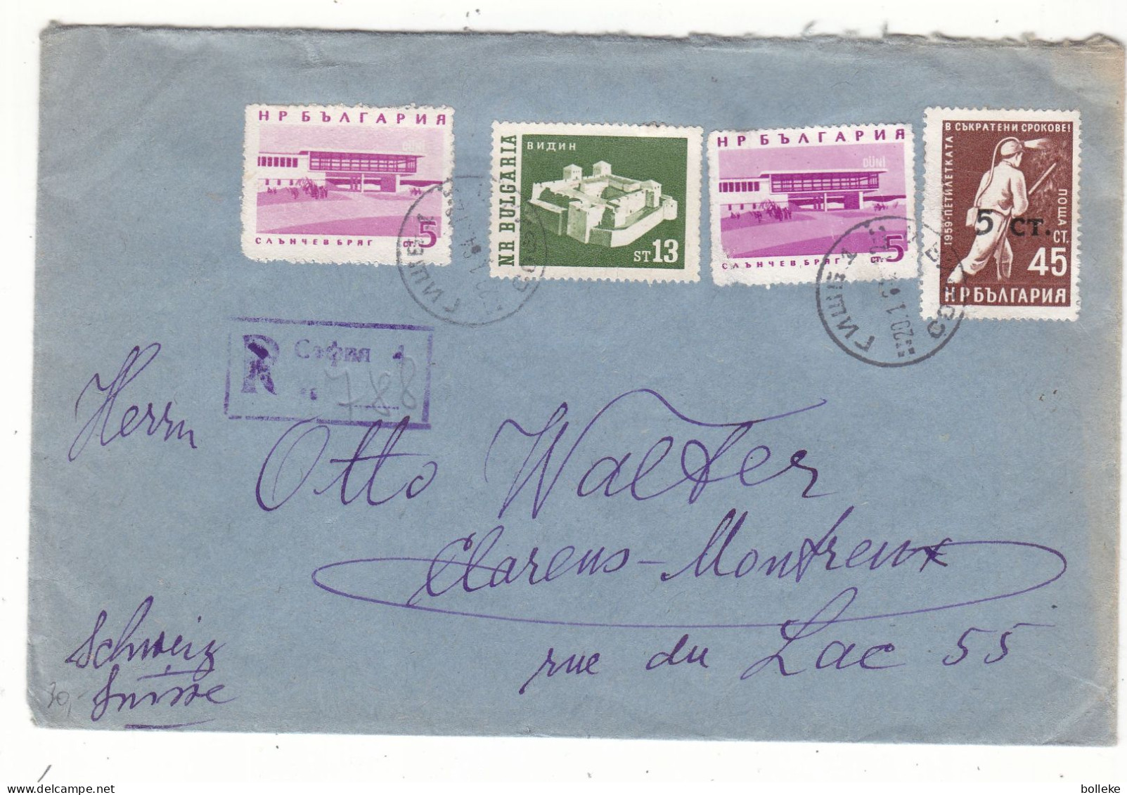 Bukgarie - Lettre Recom De 1964  - Oblit Sofia - Exp Vers Clarens Montreux - - Brieven En Documenten