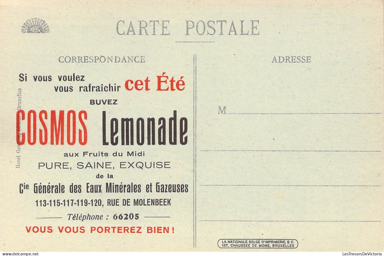 BELGIQUE - NIEUPORT - L'Yser - Ce Qui Reste Du Déversoir - Publicité COSMO Lemonade - Carte Postale Ancienne - Nieuwpoort