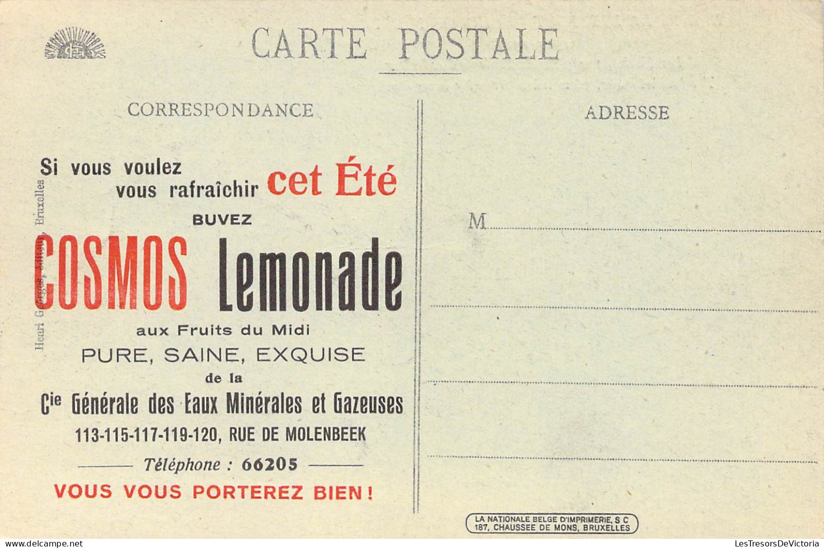 BELGIQUE - NIEUPORT - Les Halles Vue Prise Du Boulevard Extérieur - Publicité COSMO Lemonade - Carte Postale Ancienne - Nieuwpoort