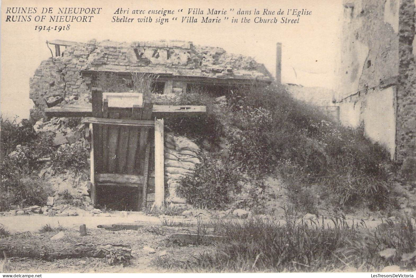 BELGIQUE - NIEUPORT - Abri Avec Enseigne - Villa Marie - Publicité COSMO Lemonade - Carte Postale Ancienne - Nieuwpoort