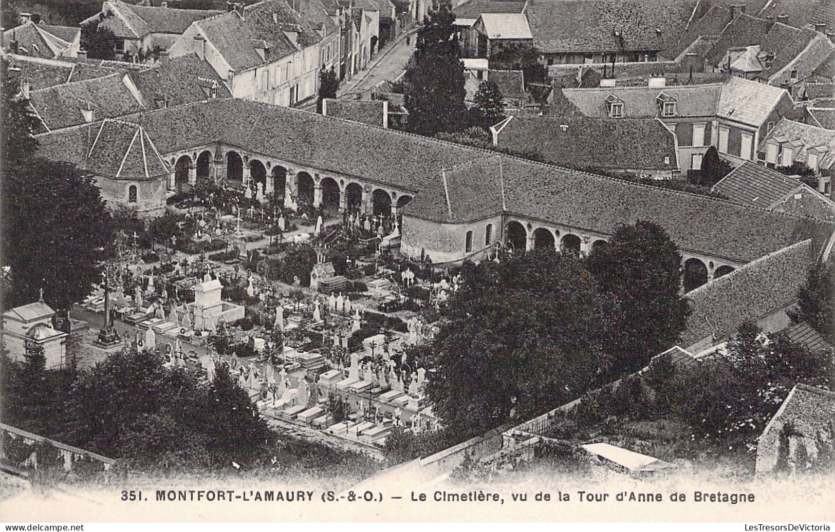 FRANCE - 78 - MONFORT L'AMAURY - Le Cimetière Vu De La Tour D'Anne De Bretagne - Carte Postale Ancienne - Montfort L'Amaury