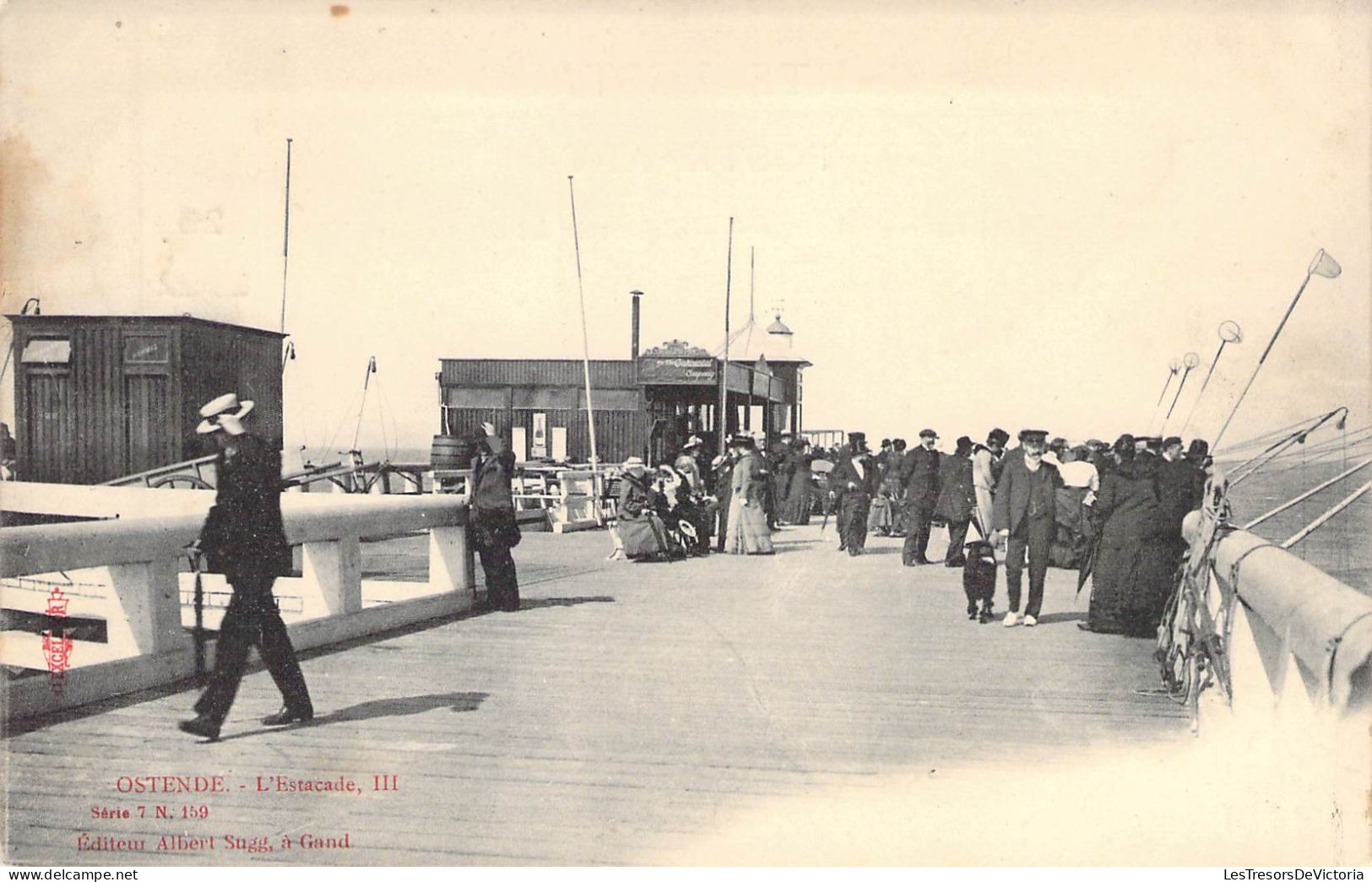 BELGIQUE - OSTENDE - L'Estacade III - Editeur Albert Sugg - Carte Postale Ancienne - Oostende