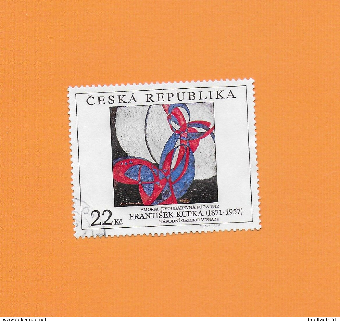 CZECH REPUBLIC 1998  Gestempelt°Used  MiNr. 190 KUNST #  FRANTISEK KUPKA  # "Formlose Gestalten" - Used Stamps