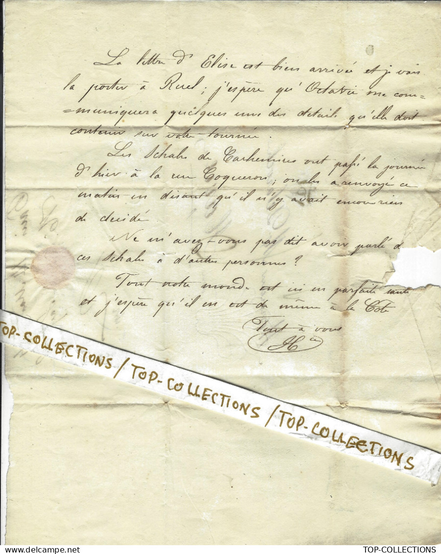 1824 FAMILLE PROTESTANTISME  LETTRE Sign. H.E. Horace Emile Say ECONOMISTE Paris Pour Michel Delaroche   Le Havre - Documents Historiques