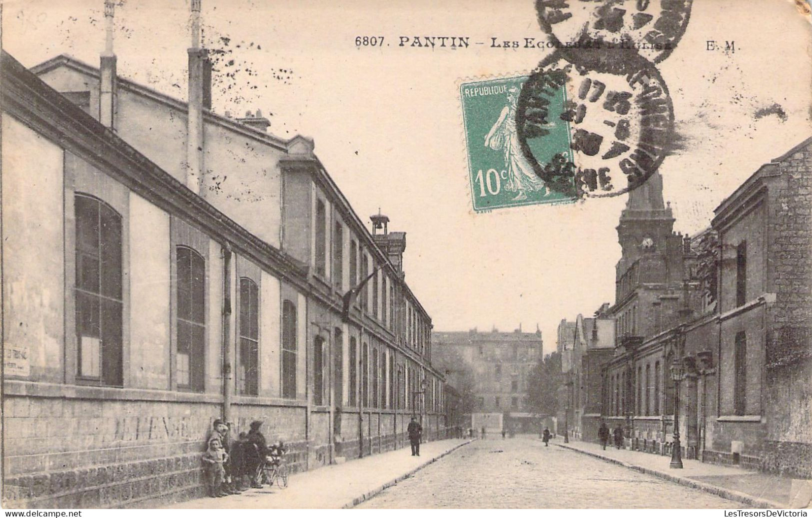 FRANCE - 93 - PANTIN - Les Ecole Et L'église - Carte Postale Ancienne - Pantin