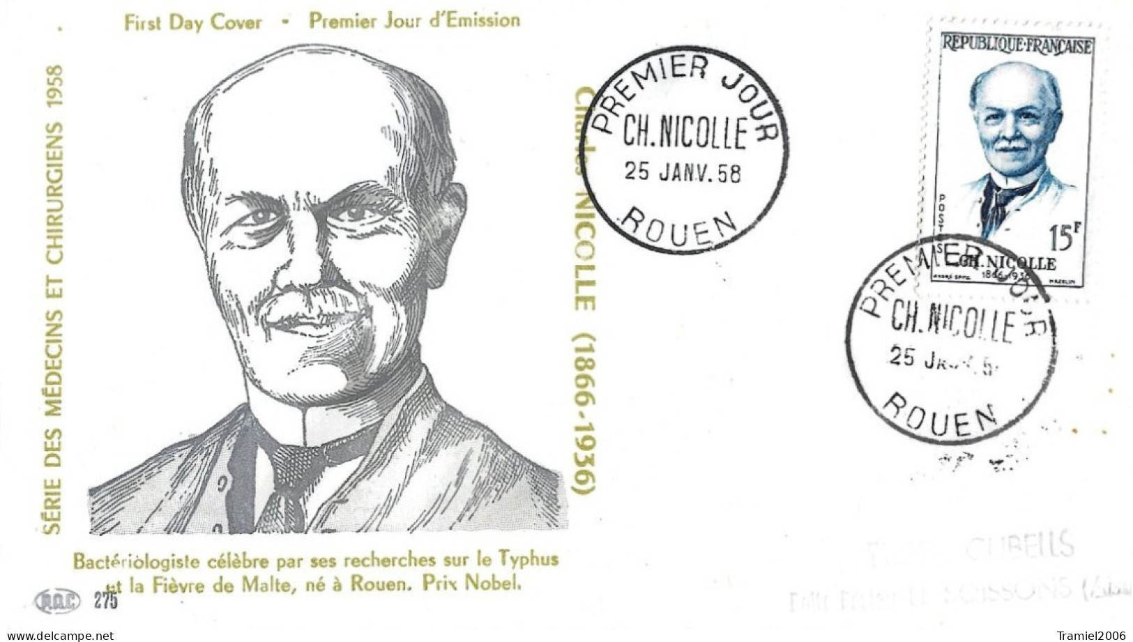 FRANCE 1958 - YT 1144 - Charles NICOLLE - 25.01.1958 - 1950-1959