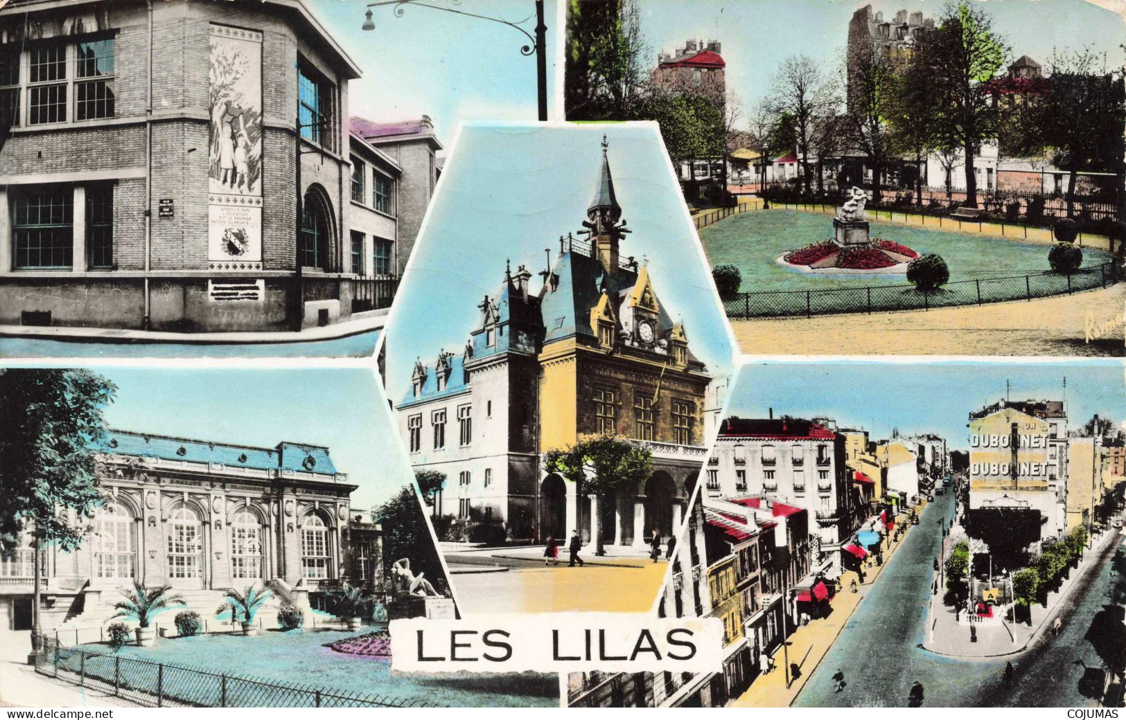 93 - LES LILAS - S16176 - Les Ecoles Le Square La Mairie La Salle Des Fêtes Le Métro - CPSM 14x9 Cm - Les Lilas