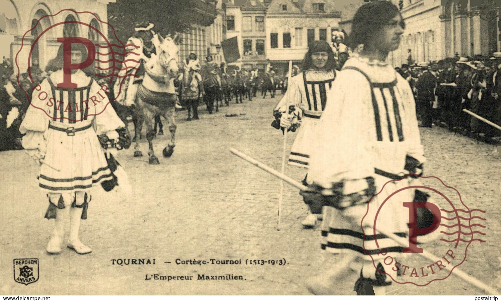 LOTE 40 POSTALES HAINAUT Tournai - Cortège-Tournoi de Chevalerie (1513-1913)