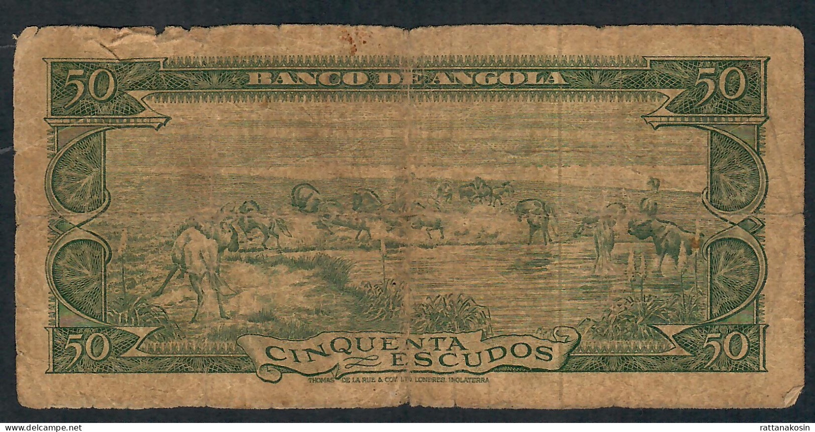 ANGOLA P88 50 ESCUDOS  1.8.1956   VG-F - Angola