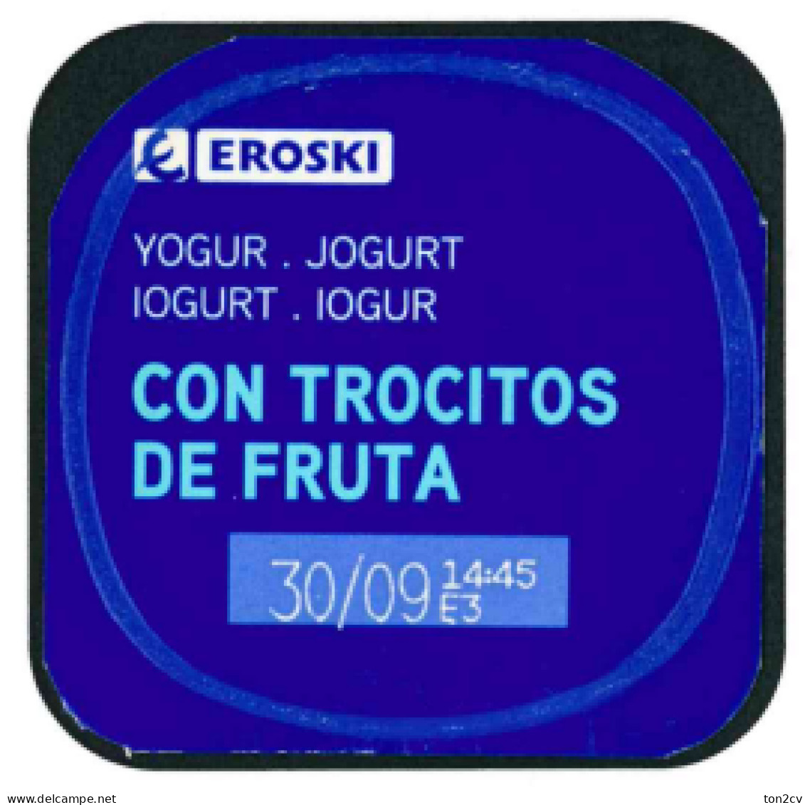 Tapa De Yogur, Yogurt - Eroski - España - Milchdeckel - Kaffeerahmdeckel