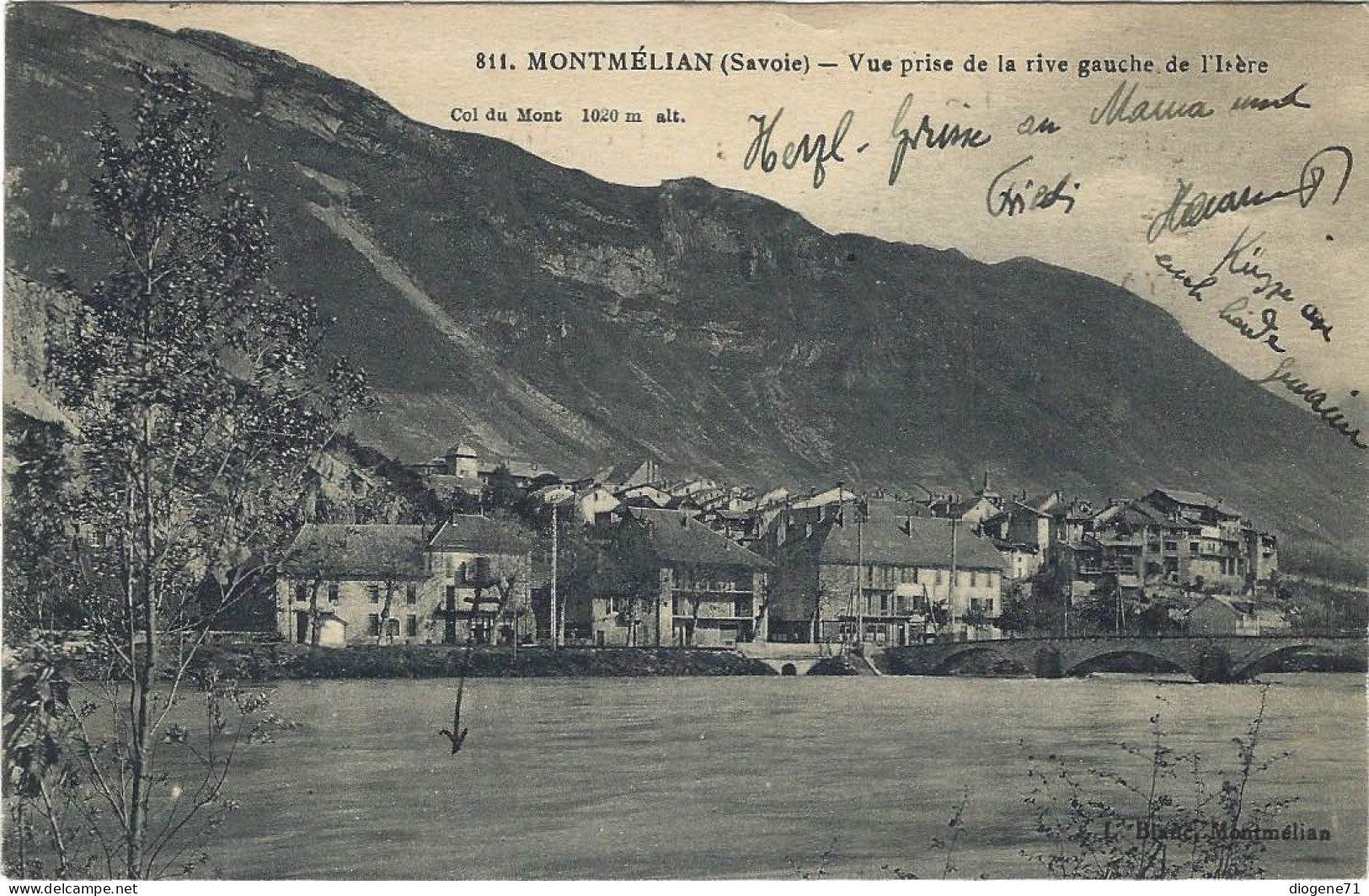 Montmélian Savoie Vue Prise De La Rive Gauche De L'Isère 1927 - Montmelian