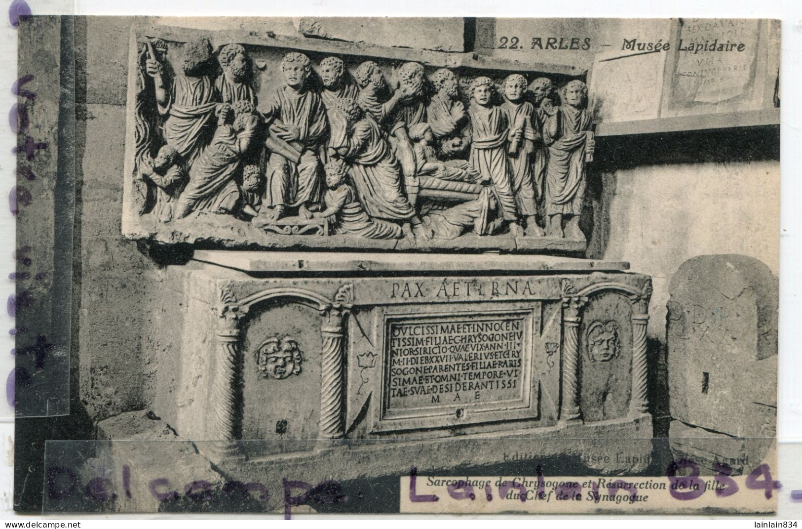 - 22 - ARLES - Musée Lapidaire, SARCOPHAGE De Chrisogone, Fille Du Chef De La  Synagogue, Peu Courante, TTBE, Scans.. - Arles