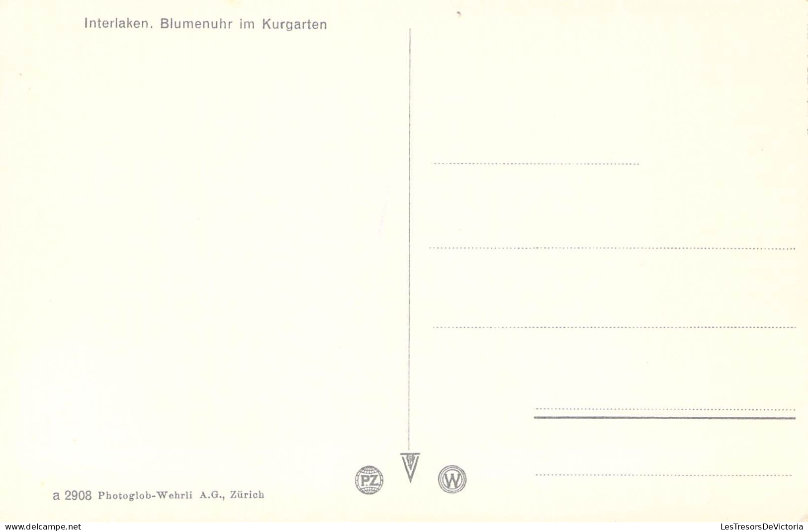 SUISSE - Kursaal Interlaken - Blumenuhr Im Kurgarten - Carte Postale Ancienne - Interlaken