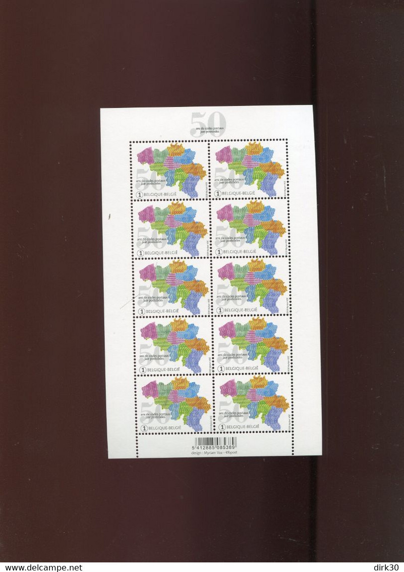 Belgie 2019 F4857 Map Of Belgium Provinces Velletje Van 10 MNH RR Zonder Plaatnummer - 2011-2020