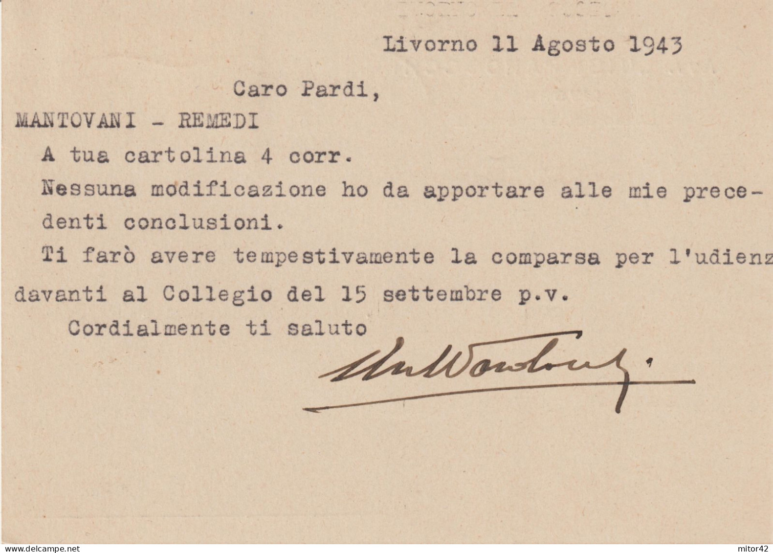 45*-30c.-Propaganda Di Guerra: Tutto E Tutti..-C. Pubblicitaria Avv. Pardocchi-v.1943 Da Livorno X Firenze - War Propaganda