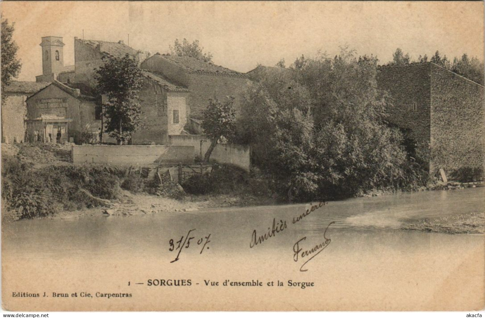 CPA SORGUES Vue DEnsemble Et La Sorgue (1086243) - Sorgues