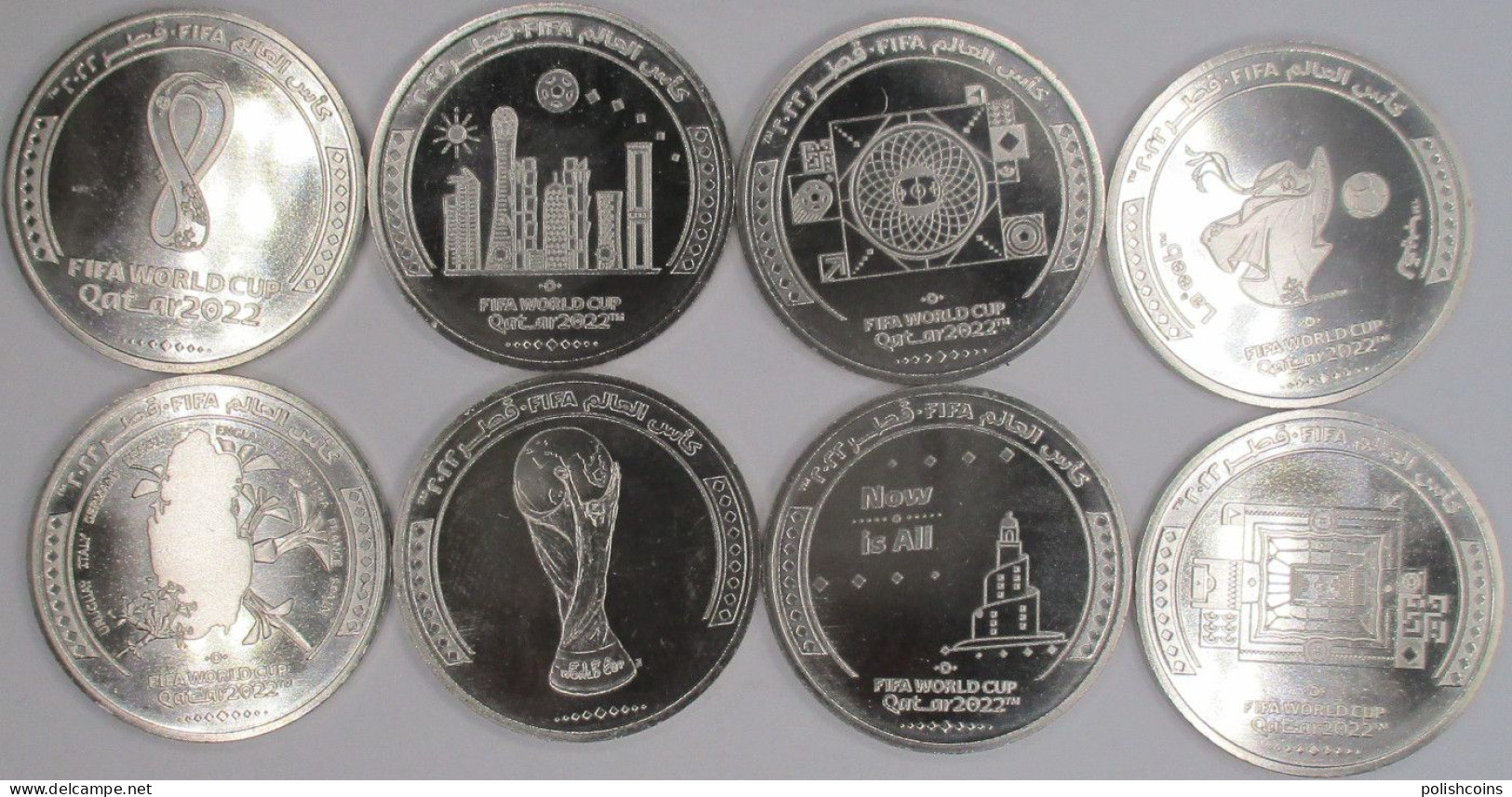 QATAR 2022 FIFA WORD CUP Set 8 Coins 1 Royal UNC #bblue - Qatar