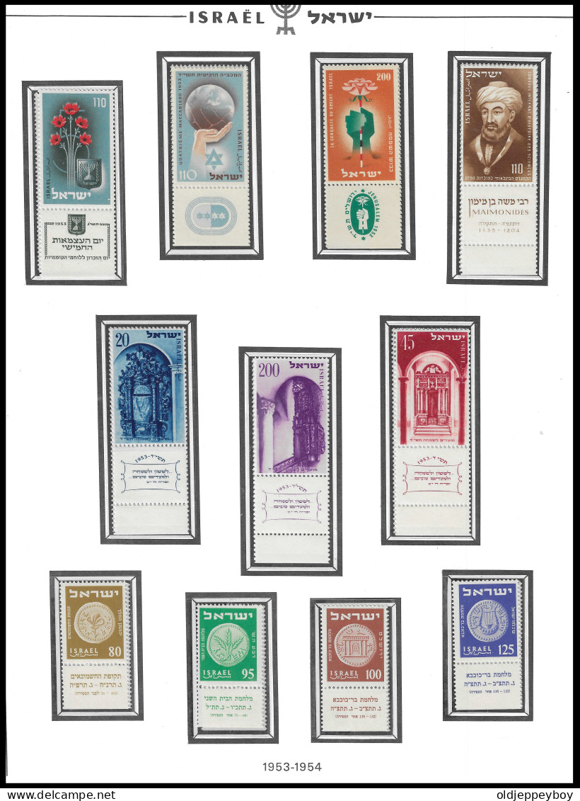 ISRAEL 1953 Mi. 89-91   1954 - Mi 94 - 97 FULL TAB DELUXE QUALITY MNH ** Postfris** PERFECT GUARENTEED - Nuevos (con Tab)