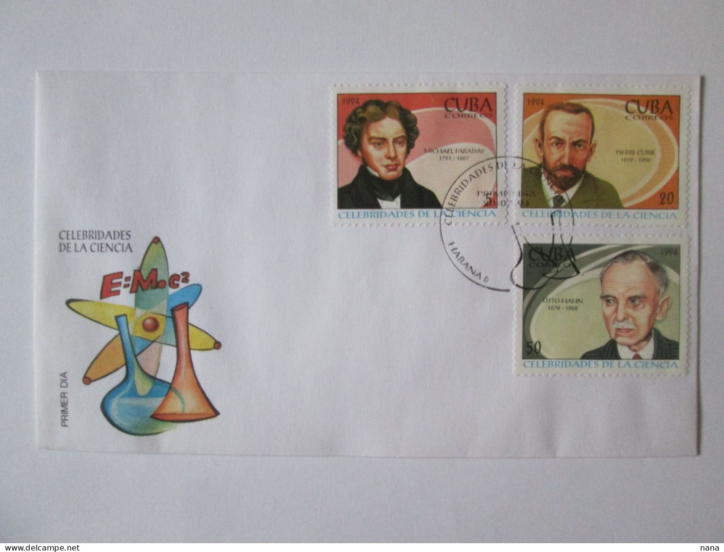 Cuba Premier Jour Enveloppe 1994:Celebrites De La Science/Cuba First Day Cover 1994:Celebrities From Science - Covers & Documents