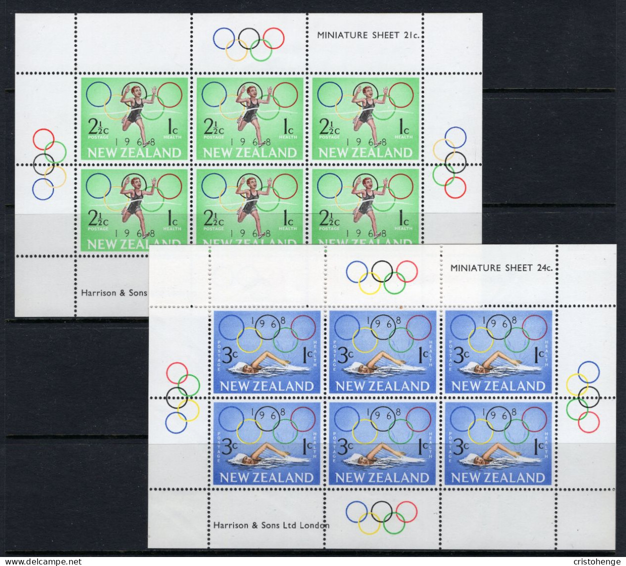 New Zealand 1968 Health - Olympic Games MS Set Of 2 HM (SG MS889a&b) - Neufs