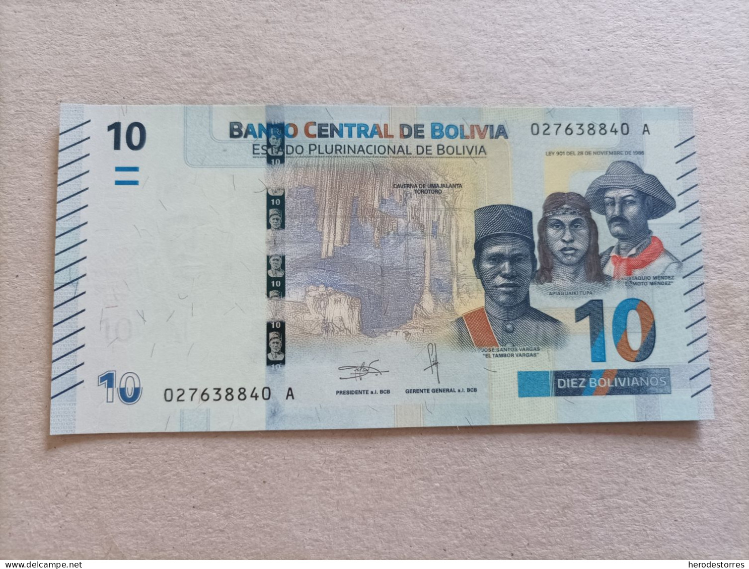 Billete De Bolivia De 10 Bolivianos, Serie A, Año 2018, UNC - Bolivië