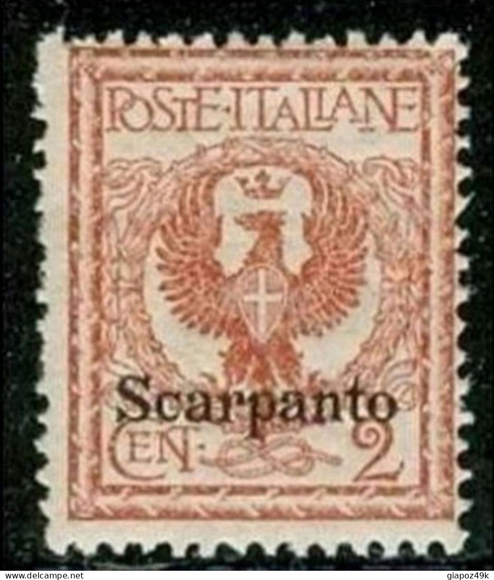 ● ITALIA REGNO Colonie 1912  ֍ EGEO ֍ SCARPANTO ● N.  1 **  ●  Cat. 30 € ● Lotto N.  559 ● - Egeo (Scarpanto)