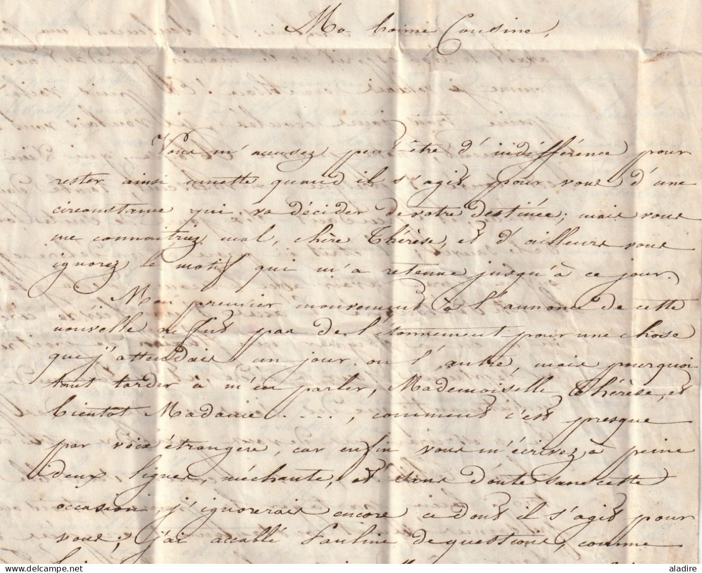 1839 - Grd cachet NANCY sur lettre pliée avec corresp familiale de 2 p. vers SCHELESTADT, Schlestadt, Séléstat, Bas Rhin